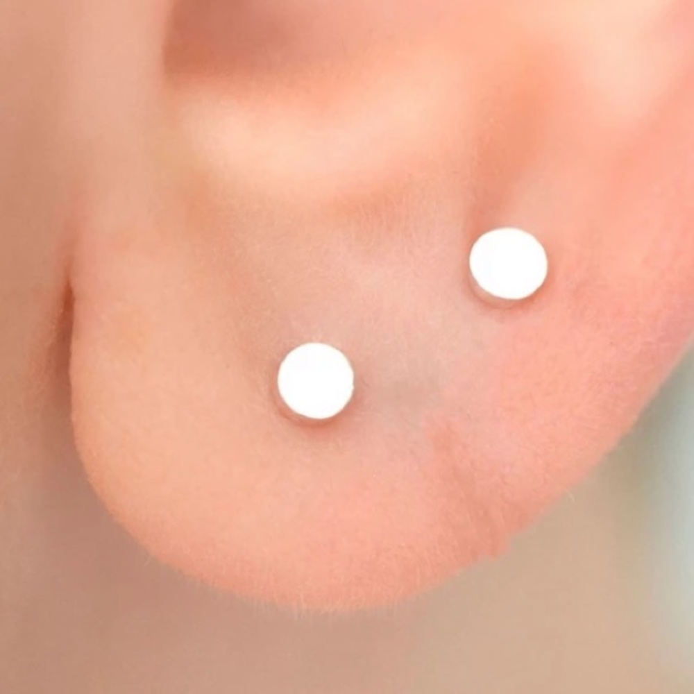 Stainless Steel Delicate Stud Earrings - Picture 3 of 5